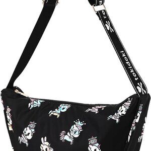 Compact Black Crossbody Bag for Women - Premium Zipper & Unique Unicorno Print